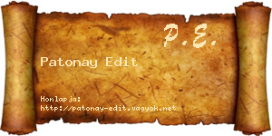 Patonay Edit névjegykártya